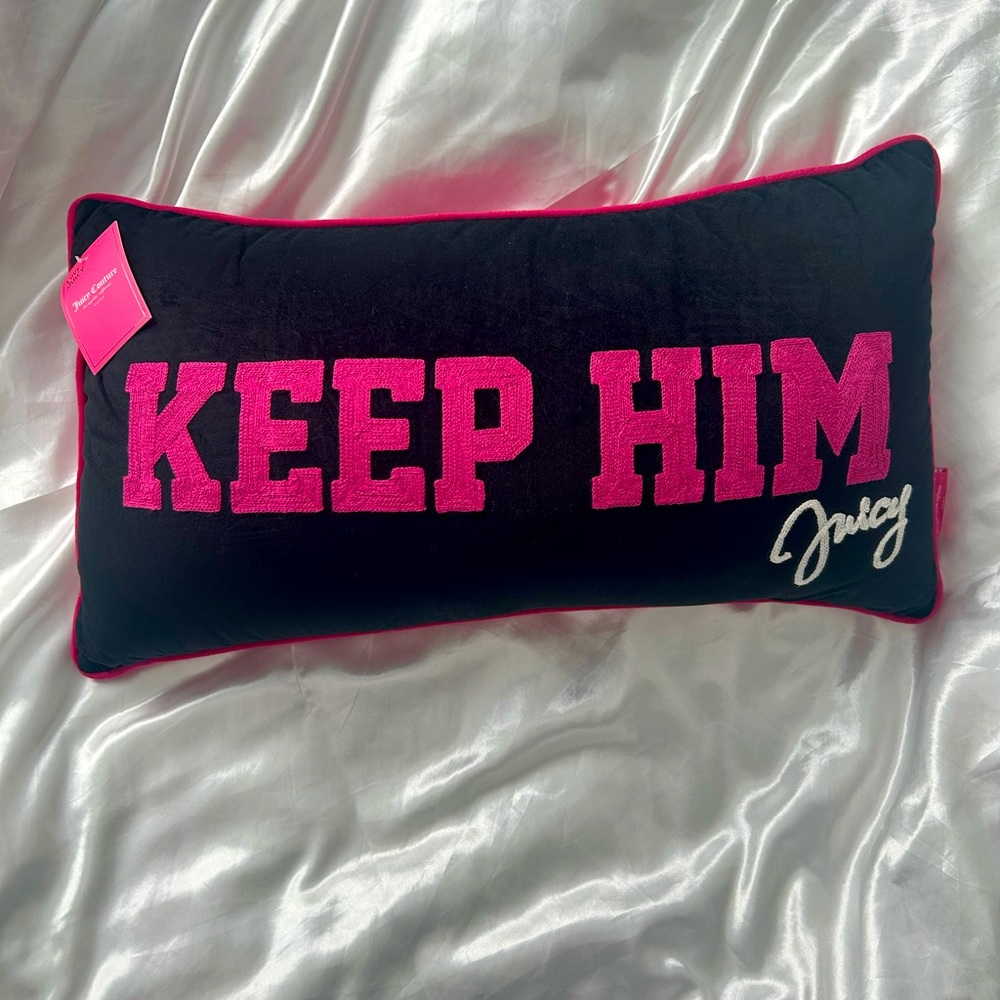 Juicy Couture Reversible “Keep Him/Dump Him” Accent Pillow
